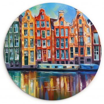 Cuadro redondo - Casas de los Canales de Ámsterdam